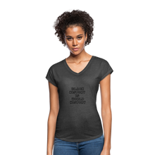 Load image into Gallery viewer, Black History is World History Tri-Blend V-Neck - deep heather
