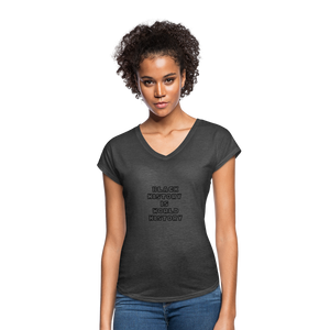 Black History is World History Tri-Blend V-Neck - deep heather