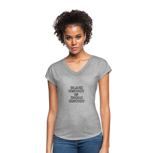 Black History is World History Tri-Blend V-Neck - heather gray