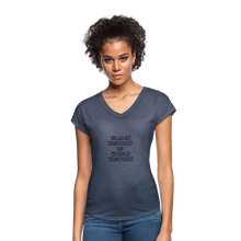 Load image into Gallery viewer, Black History is World History Tri-Blend V-Neck - navy heather
