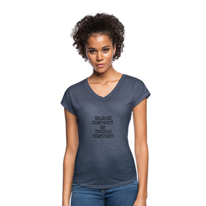 Black History is World History Tri-Blend V-Neck - navy heather