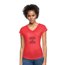 Load image into Gallery viewer, Black History is World History Tri-Blend V-Neck - heather red
