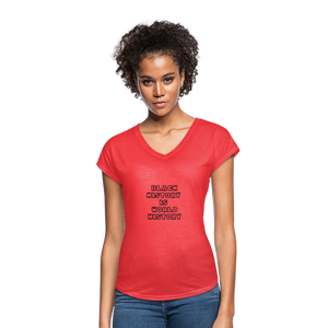 Black History is World History Tri-Blend V-Neck - heather red