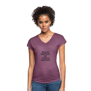 Black History is World History Tri-Blend V-Neck - heather plum