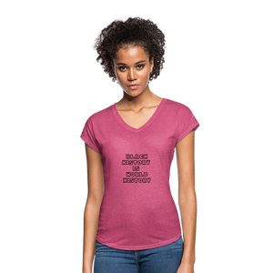 Black History is World History Tri-Blend V-Neck - heather raspberry