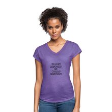 Load image into Gallery viewer, Black History is World History Tri-Blend V-Neck - purple heather
