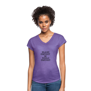 Black History is World History Tri-Blend V-Neck - purple heather