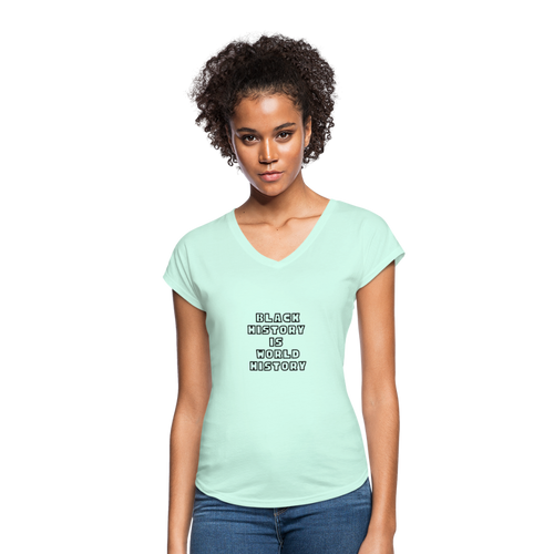 Black History is World History Tri-Blend V-Neck - mint