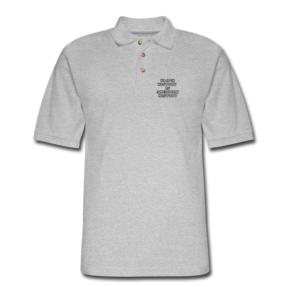 Black History is American History Men's Pique Polo Shirt - heather gray