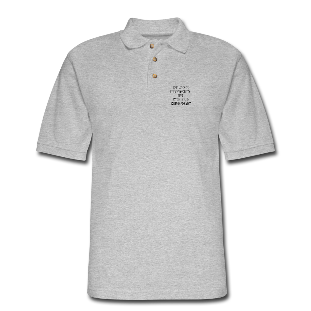 Black History is World History Men's Pique Polo - heather gray