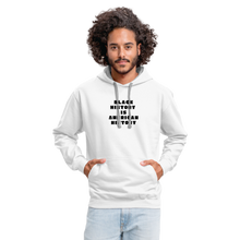 Load image into Gallery viewer, Black History is American History (Filled-In Letters) Contrast Hoodie - white/gray
